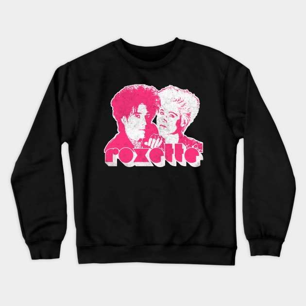 Roxette / Faded Style  Distressed 90s Aesthetic Fan Design Crewneck Sweatshirt by DankFutura